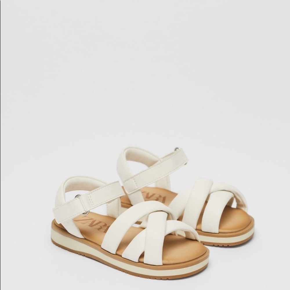 Zara Toddler White Leather Sandals